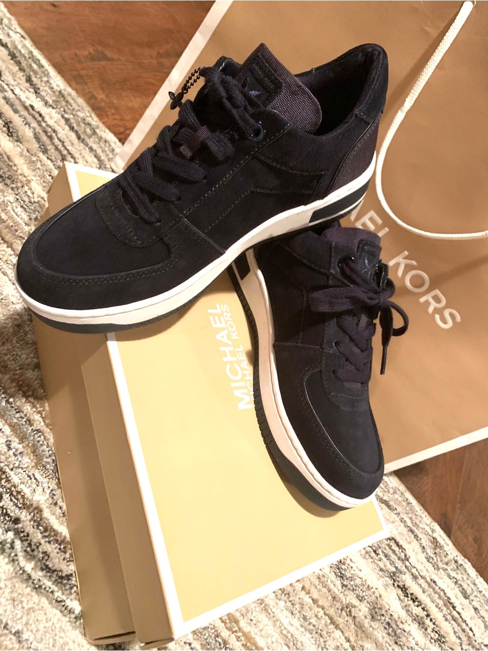 Michael Kors Men's Dark Navy Suede Lace-Up Sneakers